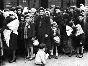 Hungarians rounded up to be transported to Auschwitz
